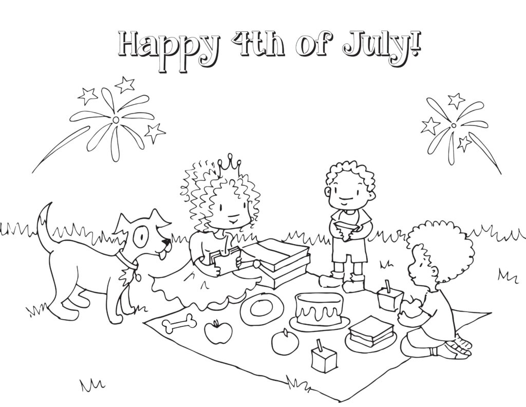 4th of July colouring page